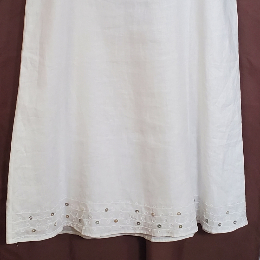Ecologie Women's White Linen Long Skirt, Sz 12 - Picture 8 of 11